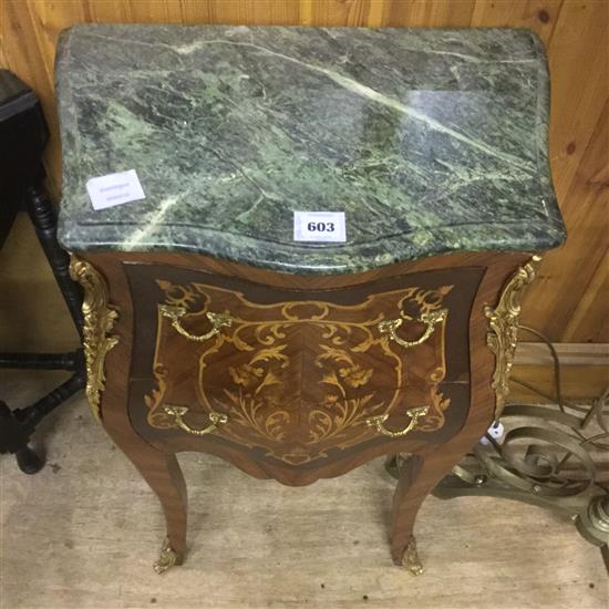 Louis XV style chest of 2 drawers with marble top(-)